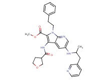 methyl 5-{[1-methyl-2-(3-pyridinyl)ethyl]amino}-1-(2-phenylethyl)-3-[(tetrahydro-3-furanylcarbonyl)amino]-1H-pyrrolo[2,3-b]pyridine-2-carboxylate