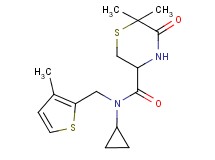 N-cyclopropyl-6,6-dimethyl-N-[(3-methyl-2-thienyl)methyl]-5-oxothiomorpholine-3-carboxamide