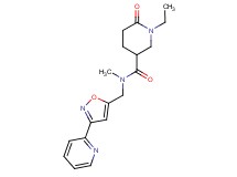 1-ethyl-N-methyl-6-oxo-N-{[3-(2-pyridinyl)-5-isoxazolyl]methyl}-3-piperidinecarboxamide