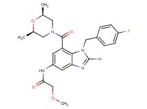 N-[7-{[(2R*,6S*)-2,6-dimethyl-4-morpholinyl]carbonyl}-1-(4-fluorobenzyl)-1H-benzimidazol-5-yl]-2-methoxyacetamide