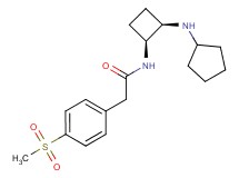 N-[(1S*,2R*)-2-(cyclopentylamino)cyclobutyl]-2-[4-(methylsulfonyl)phenyl]acetamide