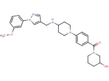 1-{4-[4-({[1-(3-methoxyphenyl)-1H-pyrazol-4-yl]methyl}amino)-1-piperidinyl]benzoyl}-3-piperidinol