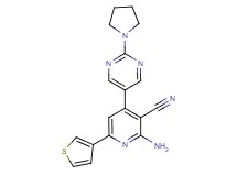 2-amino-4-(2-pyrrolidin-1-ylpyrimidin-5-yl)-6-(3-thienyl)nicotinonitrile
