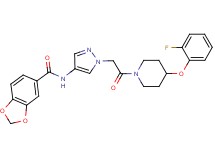 N-(1-{2-[4-(2-fluorophenoxy)-1-piperidinyl]-2-oxoethyl}-1H-pyrazol-4-yl)-1,3-benzodioxole-5-carboxamide