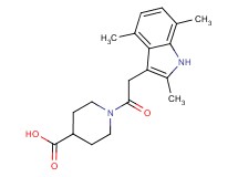 1-[(2,4,7-trimethyl-1H-indol-3-yl)acetyl]-4-piperidinecarboxylic acid