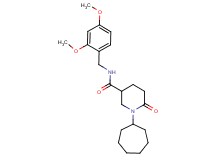 1-cycloheptyl-N-(2,4-dimethoxybenzyl)-6-oxo-3-piperidinecarboxamide