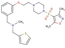 1-[3-(2-{4-[(3,5-dimethyl-4-isoxazolyl)sulfonyl]-1-piperazinyl}ethoxy)phenyl]-N-methyl-N-(2-thienylmethyl)methanamine