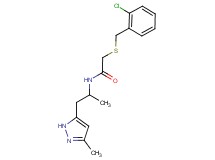 2-[(2-chlorobenzyl)thio]-N-[1-methyl-2-(3-methyl-1H-pyrazol-5-yl)ethyl]acetamide