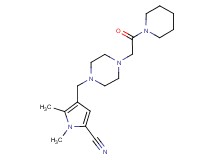 1,5-dimethyl-4-({4-[2-oxo-2-(1-piperidinyl)ethyl]-1-piperazinyl}methyl)-1H-pyrrole-2-carbonitrile