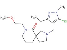 2-[(5-chloro-3-ethyl-1-methyl-1H-pyrazol-4-yl)methyl]-7-(2-methoxyethyl)-2,7-diazaspiro[4.5]decan-6-one