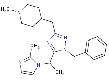 4-({1-benzyl-5-[1-(2-methyl-1H-imidazol-1-yl)ethyl]-1H-1,2,4-triazol-3-yl}methyl)-1-methylpiperidine