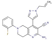 4-(1-allyl-1H-pyrazol-4-yl)-2-amino-6-(2-fluorophenyl)-5,6,7,8-tetrahydro-1,6-naphthyridine-3-carbonitrile