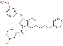 1-{[1-(3-methoxybenzyl)-5-(3-phenylpropyl)-4,5,6,7-tetrahydro-1H-pyrazolo[4,3-c]pyridin-3-yl]carbonyl}-3-piperidinol