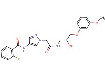 2-fluoro-N-[1-(2-{[2-hydroxy-3-(3-methoxyphenoxy)propyl]amino}-2-oxoethyl)-1H-pyrazol-4-yl]benzamide