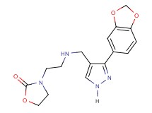 3-[2-({[3-(1,3-benzodioxol-5-yl)-1H-pyrazol-4-yl]methyl}amino)ethyl]-1,3-oxazolidin-2-one