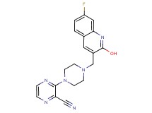 3-{4-[(7-fluoro-2-hydroxy-3-quinolinyl)methyl]-1-piperazinyl}-2-pyrazinecarbonitrile