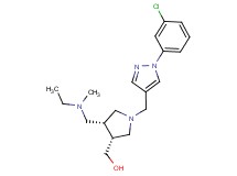 ((3R*,4R*)-1-{[1-(3-chlorophenyl)-1H-pyrazol-4-yl]methyl}-4-{[ethyl(methyl)amino]methyl}pyrrolidin-3-yl)methanol