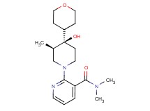 2-[(3R*,4R*)-4-hydroxy-3-methyl-4-(tetrahydro-2H-pyran-4-yl)-1-piperidinyl]-N,N-dimethylnicotinamide