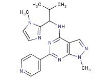 1-methyl-N-[2-methyl-1-(1-methyl-1H-imidazol-2-yl)propyl]-6-pyridin-4-yl-1H-pyrazolo[3,4-d]pyrimidin-4-amine