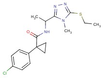 1-(4-chlorophenyl)-N-{1-[5-(ethylthio)-4-methyl-4H-1,2,4-triazol-3-yl]ethyl}cyclopropanecarboxamide