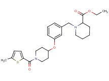ethyl 1-[3-({1-[(5-methyl-2-thienyl)carbonyl]-4-piperidinyl}oxy)benzyl]-2-piperidinecarboxylate