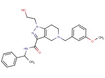 1-(2-hydroxyethyl)-5-(3-methoxybenzyl)-N-(1-phenylethyl)-4,5,6,7-tetrahydro-1H-pyrazolo[4,3-c]pyridine-3-carboxamide