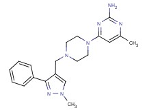 4-methyl-6-{4-[(1-methyl-3-phenyl-1H-pyrazol-4-yl)methyl]piperazin-1-yl}pyrimidin-2-amine