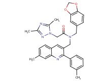 N-(1,3-benzodioxol-5-ylmethyl)-2-(3,5-dimethyl-1H-1,2,4-triazol-1-yl)-N-{[7-methyl-2-(3-methylphenyl)-3-quinolinyl]methyl}acetamide