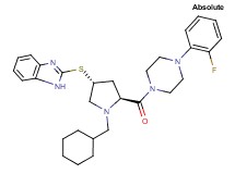 2-[((3R,5S)-1-(cyclohexylmethyl)-5-{[4-(2-fluorophenyl)-1-piperazinyl]carbonyl}-3-pyrrolidinyl)thio]-1H-benzimidazole
