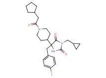 5-[1-(cyclopentylacetyl)-4-piperidinyl]-3-(cyclopropylmethyl)-5-(4-fluorobenzyl)-2,4-imidazolidinedione