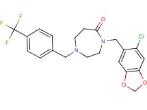 4-[(6-chloro-1,3-benzodioxol-5-yl)methyl]-1-[4-(trifluoromethyl)benzyl]-1,4-diazepan-5-one