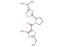 5-{1-[(2-ethyl-4-methyl-1,3-oxazol-5-yl)carbonyl]-2-pyrrolidinyl}-3-isopropyl-1,2,4-oxadiazole