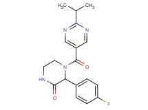 3-(4-fluorophenyl)-4-[(2-isopropylpyrimidin-5-yl)carbonyl]piperazin-2-one