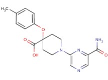 1-[6-(aminocarbonyl)pyrazin-2-yl]-4-(4-methylphenoxy)piperidine-4-carboxylic acid