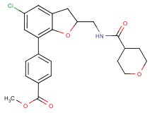 methyl 4-(5-chloro-2-{[(tetrahydro-2H-pyran-4-ylcarbonyl)amino]methyl}-2,3-dihydro-1-benzofuran-7-yl)benzoate