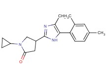 1-cyclopropyl-4-[5-(2,4-dimethylphenyl)-4-methyl-1H-imidazol-2-yl]-2-pyrrolidinone