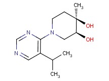 (3S*,4R*)-1-(5-isopropylpyrimidin-4-yl)-4-methylpiperidine-3,4-diol