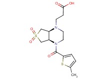 3-[(4aR*,7aS*)-4-[(5-methyl-2-thienyl)carbonyl]-6,6-dioxidohexahydrothieno[3,4-b]pyrazin-1(2H)-yl]propanoic acid