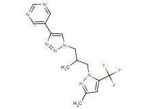 5-(1-{2-methyl-3-[3-methyl-5-(trifluoromethyl)-1H-pyrazol-1-yl]propyl}-1H-1,2,3-triazol-4-yl)pyrimidine