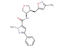 1-methyl-N-{(3R*,4S*)-4-[(3-methylisoxazol-5-yl)methyl]tetrahydrofuran-3-yl}-3-phenyl-1H-pyrazole-5-carboxamide