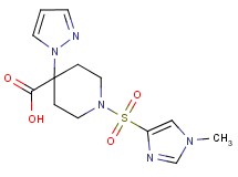 1-[(1-methyl-1H-imidazol-4-yl)sulfonyl]-4-(1H-pyrazol-1-yl)piperidine-4-carboxylic acid