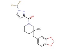 3-(1,3-benzodioxol-5-ylmethyl)-1-{[1-(difluoromethyl)-1H-pyrazol-3-yl]carbonyl}-3-methylpiperidine