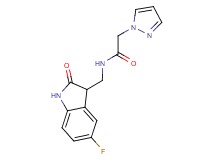 N-[(5-fluoro-2-oxo-2,3-dihydro-1H-indol-3-yl)methyl]-2-(1H-pyrazol-1-yl)acetamide