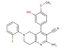 2-amino-6-(2-fluorophenyl)-4-(3-hydroxy-4-methoxyphenyl)-5,6,7,8-tetrahydro-1,6-naphthyridine-3-carbonitrile
