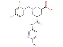 (3S*,5R*)-1-(2,4-difluorobenzyl)-5-{[(6-methyl-3-pyridinyl)amino]carbonyl}-3-piperidinecarboxylic acid