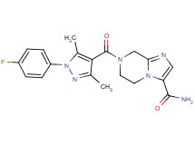 7-{[1-(4-fluorophenyl)-3,5-dimethyl-1H-pyrazol-4-yl]carbonyl}-5,6,7,8-tetrahydroimidazo[1,2-a]pyrazine-3-carboxamide