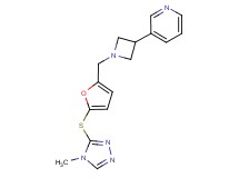 3-[1-({5-[(4-methyl-4H-1,2,4-triazol-3-yl)thio]-2-furyl}methyl)azetidin-3-yl]pyridine