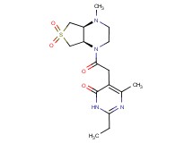 2-ethyl-6-methyl-5-{2-[(4aS*,7aR*)-4-methyl-6,6-dioxidohexahydrothieno[3,4-b]pyrazin-1(2H)-yl]-2-oxoethyl}-4(3H)-pyrimidinone