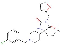 5-[1-(3-chlorobenzyl)-4-piperidinyl]-5-propyl-3-(tetrahydro-2-furanylmethyl)-2,4-imidazolidinedione