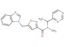 5-(1H-benzimidazol-1-ylmethyl)-N-methyl-N-(1-pyrimidin-4-ylethyl)isoxazole-3-carboxamide